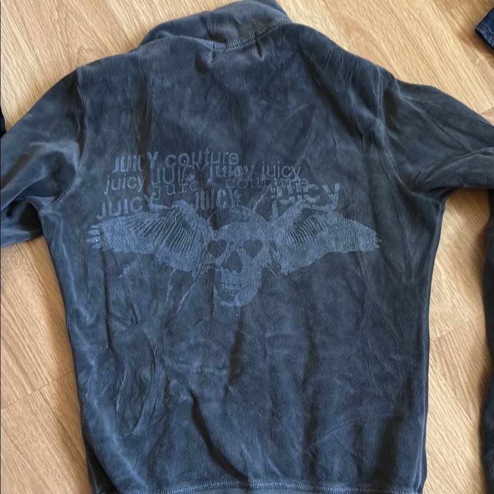 Juicy Couture Charcoal Skull Jacket Small Rare